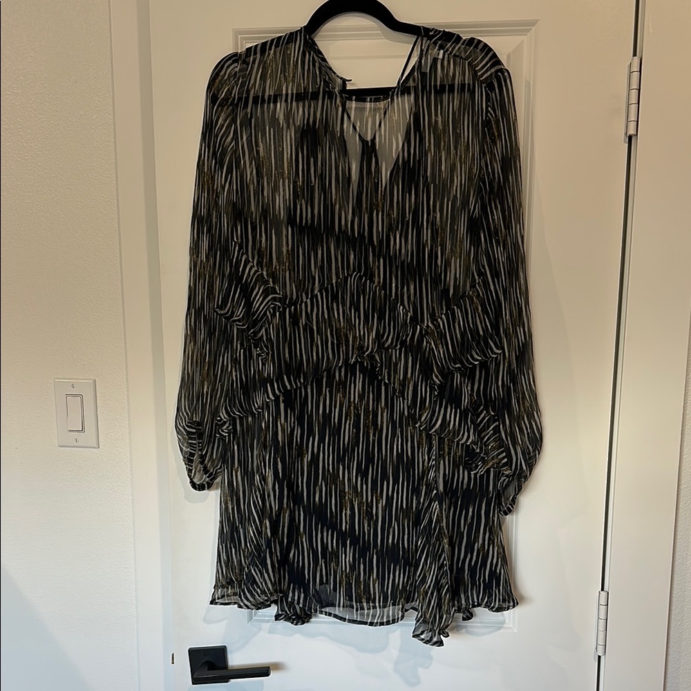 IRO style Resseyspe 17W Black and White Striped Dress